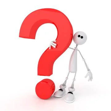 The 3d person with a question. Illustrazione stock