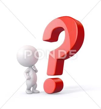3d person with question mark. Stock Illustration