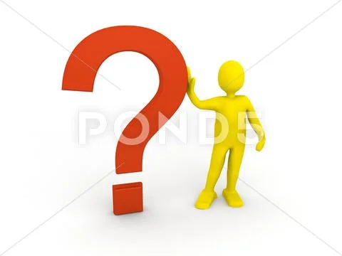 3d person with question sign Stock Illustration