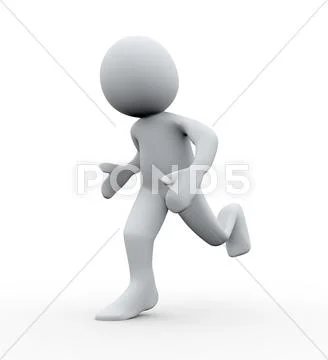 3d person running Stock Illustration