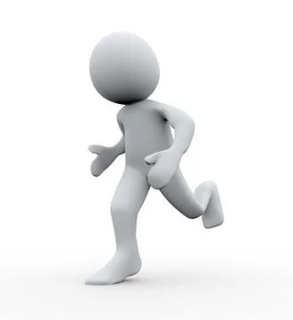 3d person running Stock Illustration