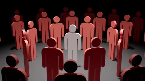 3d person surrounded conceptual representation of psychology Video stock 249553189