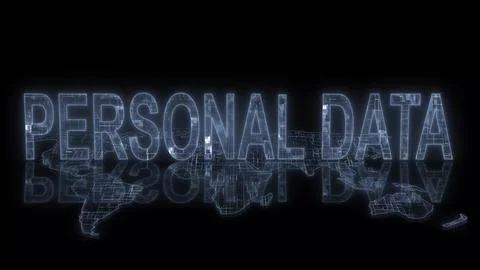 3d personal data text technology earth map イラスト素材