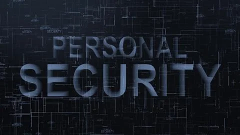 3d Personal security text technology data line Stock Illustration