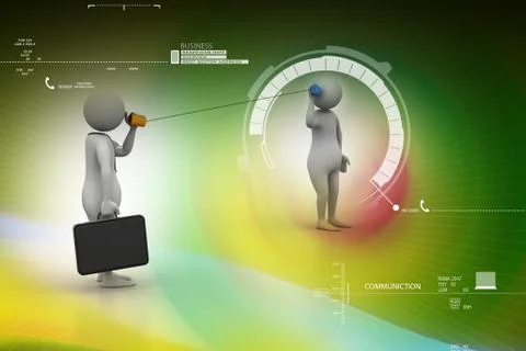 3d persons talking, communication concept Stock Illustration