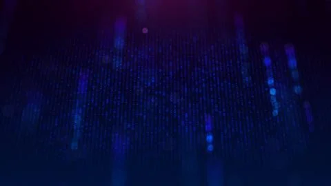3D Perspective Futuristic Digital Abstract Blue Violet Hud Grid with Bokeh Trail Stock Illustration