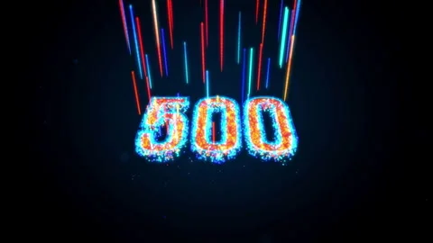 3D Perspective Motion View Number 500 Glitter Dust Particle And Light Beam Lines 스톡 동영상 269950743