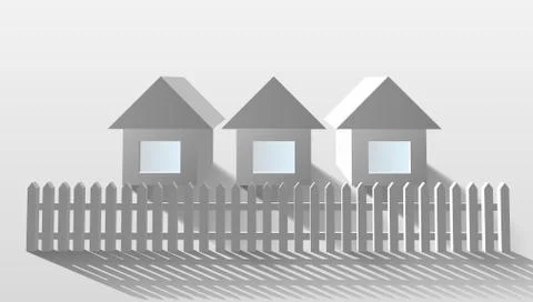 3D Perspective View Of White House Ilustração Stock