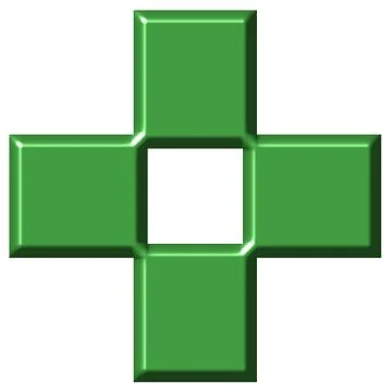 3D Pharmacy Cross Stock Illustration