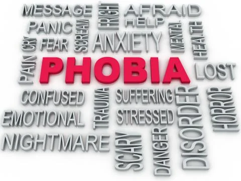 3d phobia symbol conceptual design isolated on white. anxiety disorder concep Stock Illustration