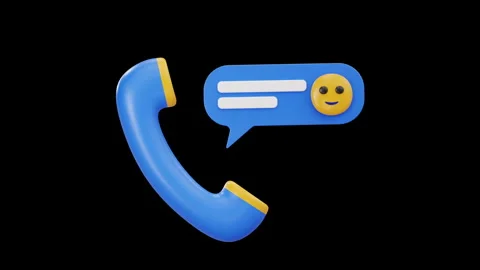 3D Phone Call And Chat Communication Animation, 4K Animation Stock Footage 310598903