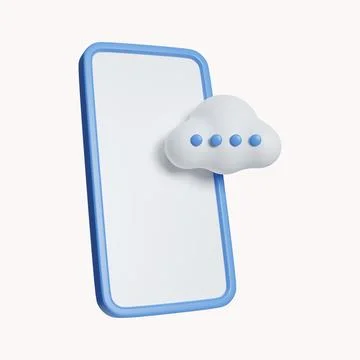3d phone cloud. Cloud Computing Creative using Mobile Phone. icon isolated on 스톡 일러스트