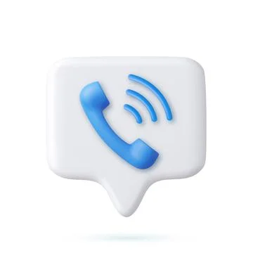 3D Phone handset with speech bubble. Stock Illustration