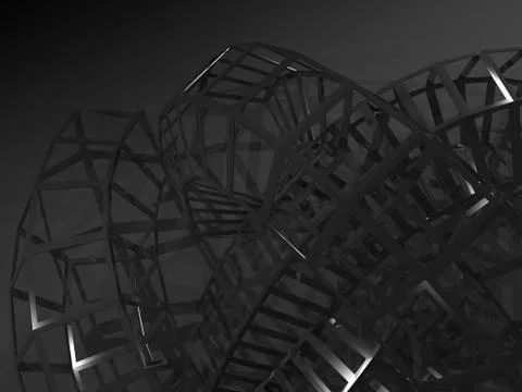 3d physical wire-frame structure installation Stock Illustration