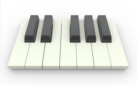 3d piano keys Stock Illustration