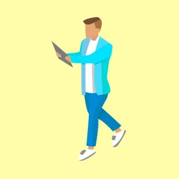 3d picture of businessman on pink background Stock Illustration