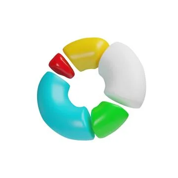 3d pie chart circle diagram infographic flying Stock Illustration