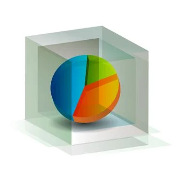 3d pie chart cube Stock Illustration