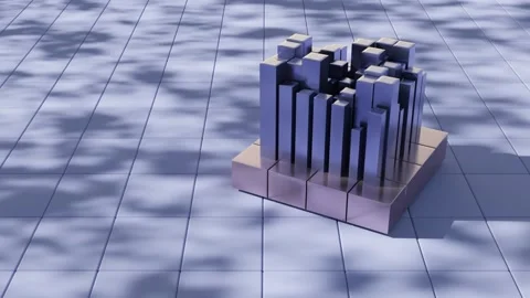 A 3D pie chart icon floating above a soft lavender background, representing d Stock Footage 296895467