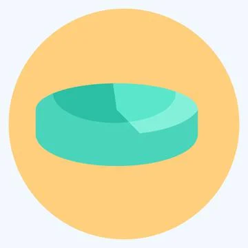 3D Pie Chart Icon in trendy flat style isolated on soft blue background Stock Illustration