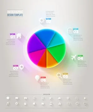 3d pie chart infographic Illustrazione stock