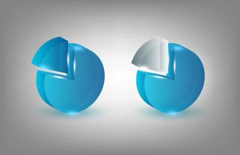 3d pie charts Illustrazione stock