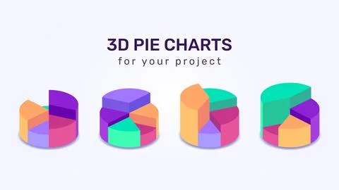 3D Pie charts Stock Illustration