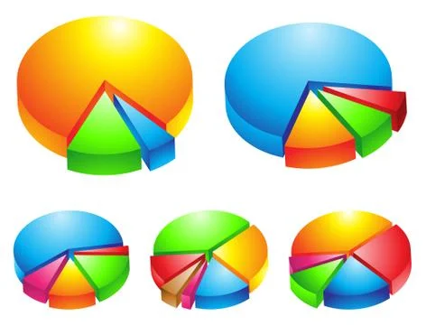 3d pie graphs Stock Illustration