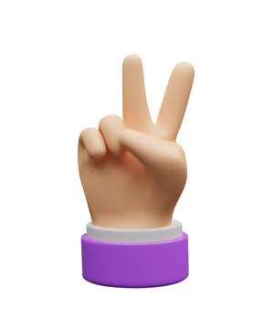 3d piece hand gesture. Stock Illustration