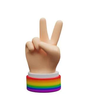 3d piece rainbow gesture. Stock Illustration