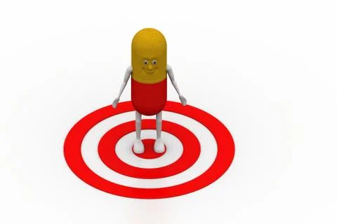 3d pill with hand on the target sign Free Stock Illustration