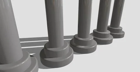 3d Pillars with shadow Stock Illustration
