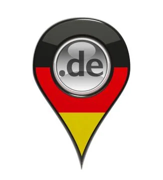 3D pin domain marker with German flag isolated Illustrazione stock