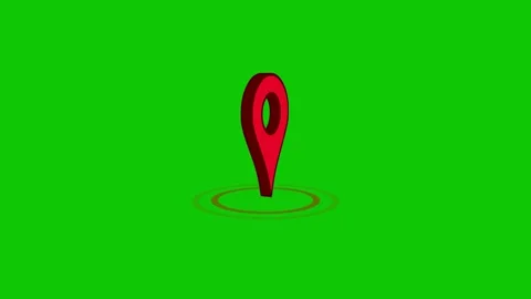 3D Pin Map Location Icon Animation on Green Screen Video stock 304303798