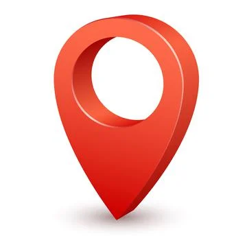 3d pin map pointer. Red marker for travel destination place. Realistic position Illustrazione stock