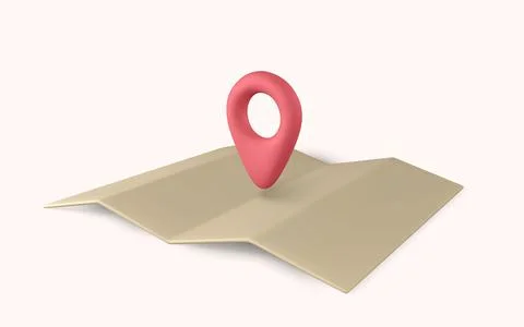 3d pin point marker with shadow. Location icon on map. Vector illustration. Stock Illustration