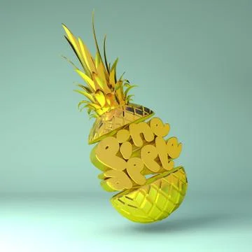 3d Pineapple Stock Illustration