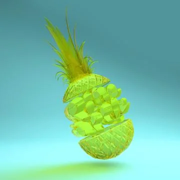 3d Pineapple Stock Illustration