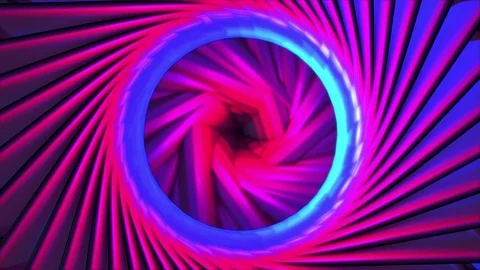 3D Pink Abstract Psychedelic Tunnel Stock Footage