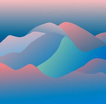 A 3D Pink and Blue Dune graphic Stock-Illustration