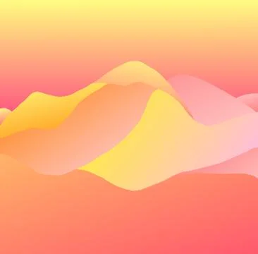 A 3D Pink and Yellow Dune graphic Stock-Illustration