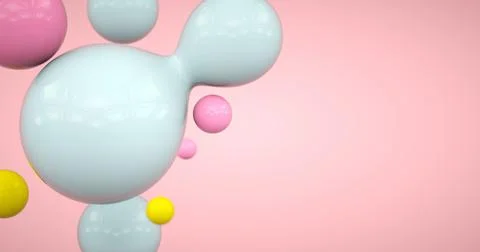 3d pink background with bubble party. For display product, backdrop, banner.. イラスト素材