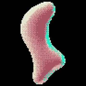 3D pink blob splash vector pixel art, Y2K style drop liquid surface with Stock Illustration