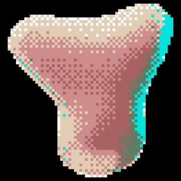 3D pink blob splash Y shape vector pixel art, Y2K style drop liquid surface with イラスト素材