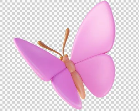 3D pink butterfly flying Stock Illustration
