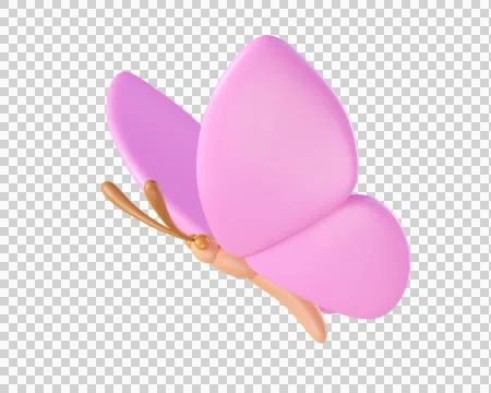 3D pink butterfly flying Stock Illustration