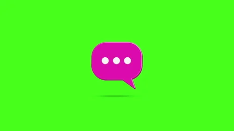 3D Pink chat bubble animated video with green screen color background Stock Footage 245959582