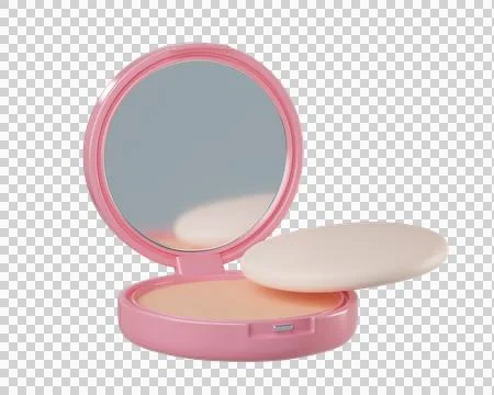3D Pink Compact Powder Stock Illustration
