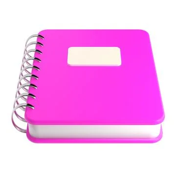 3d pink cute empty office notepad for school stationery isolated background with 스톡 일러스트