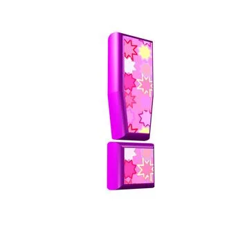 3d pink exclamation point isolated on white background 3d pink exclamation... Foto stock